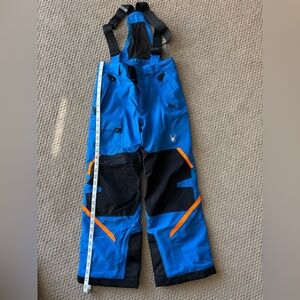 Spyder Kids Blue and Black Ski Snow Pants with Orange Accents